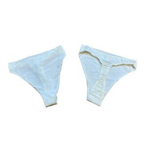 Vintage 90s Victorias Secret Ivory High-Leg Bikini Thong Underwear Made In USA S